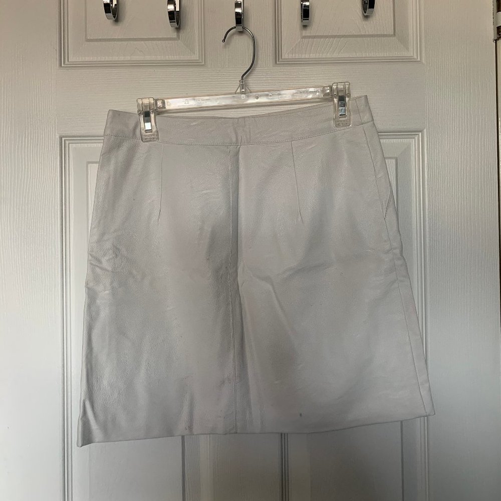 White Faux Leather Skirt